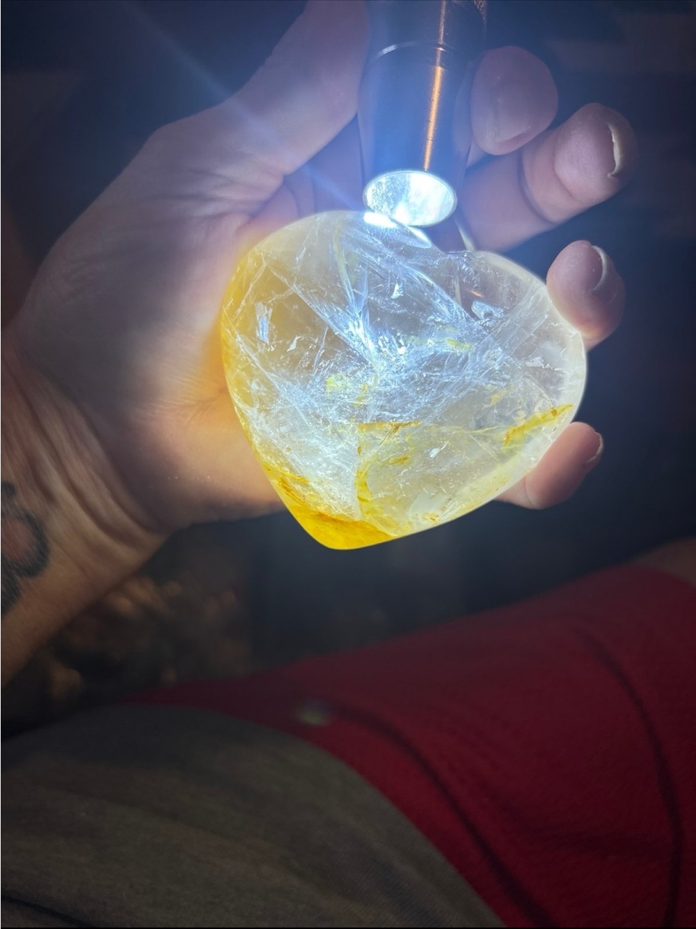 Golden Healer Crystal Heart